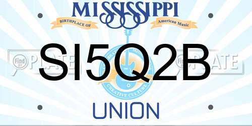 SI5Q2B Mississippi License Plate