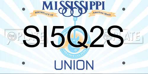 SI5Q2S Mississippi License Plate