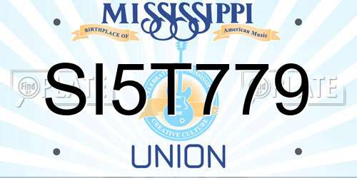 SI5T779 Mississippi License Plate