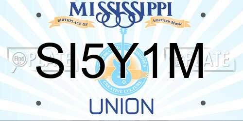 SI5Y1M Mississippi License Plate