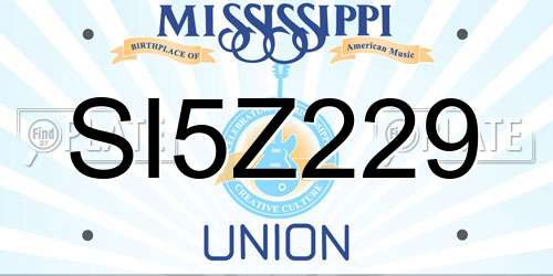 SI5Z229 Mississippi License Plate