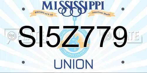 SI5Z779 Mississippi License Plate