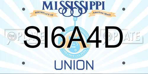 SI6A4D Mississippi License Plate