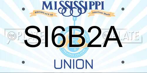 SI6B2A Mississippi License Plate