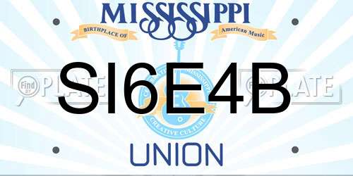SI6E4B Mississippi License Plate