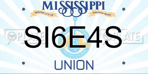 SI6E4S Mississippi License Plate