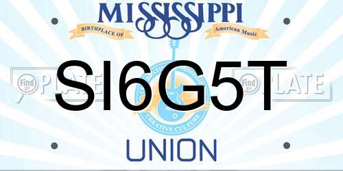 SI6G5T Mississippi License Plate