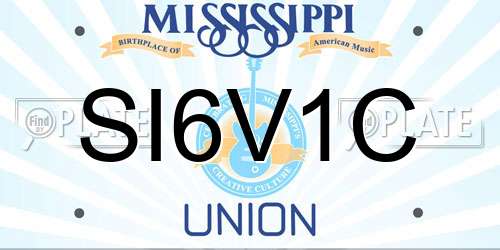 SI6V1C Mississippi License Plate