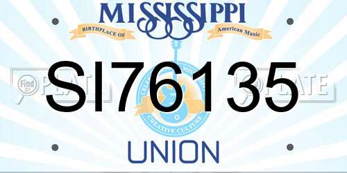 SI76135 Mississippi License Plate