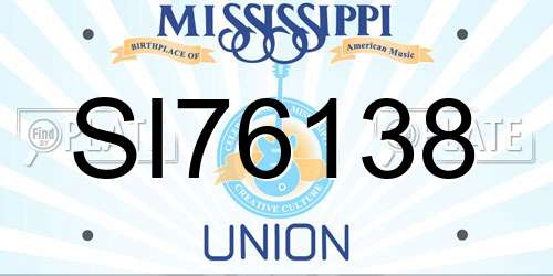 SI76138 Mississippi License Plate