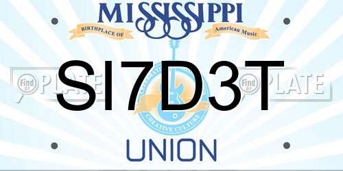 SI7D3T Mississippi License Plate