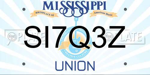 SI7Q3Z Mississippi License Plate