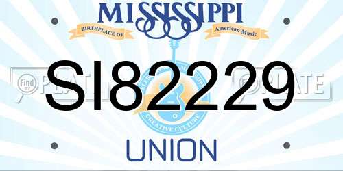 SI82229 Mississippi License Plate