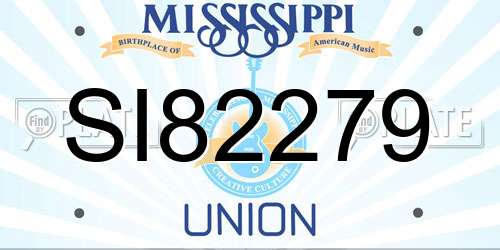 SI82279 Mississippi License Plate