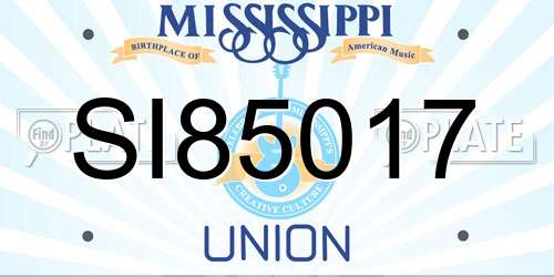 SI85017 Mississippi License Plate