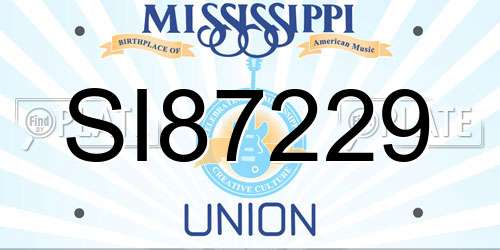 SI87229 Mississippi License Plate