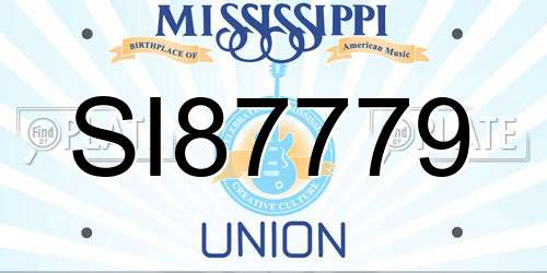 SI87779 Mississippi License Plate
