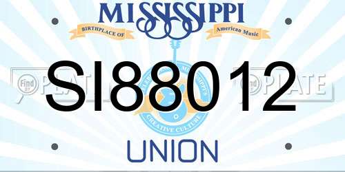 SI88012 Mississippi License Plate