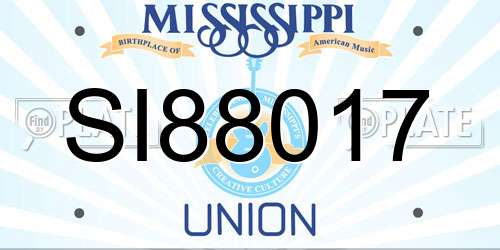 SI88017 Mississippi License Plate