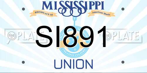 SI891 Mississippi License Plate