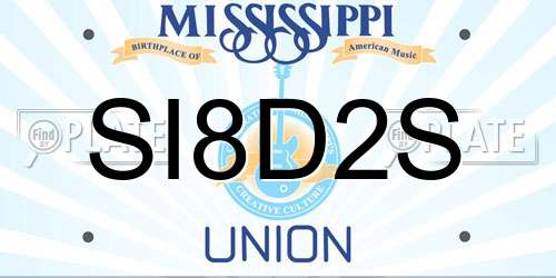 SI8D2S Mississippi License Plate