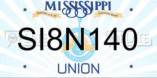 SI8N140 Mississippi License Plate