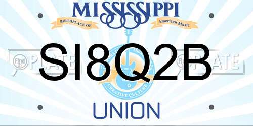 SI8Q2B Mississippi License Plate