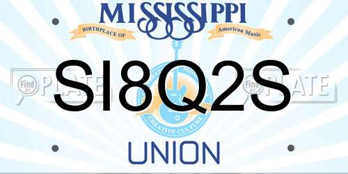 SI8Q2S Mississippi License Plate