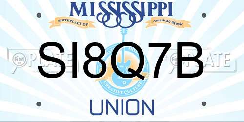 SI8Q7B Mississippi License Plate