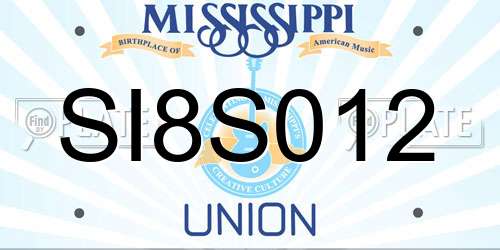 SI8S012 Mississippi License Plate