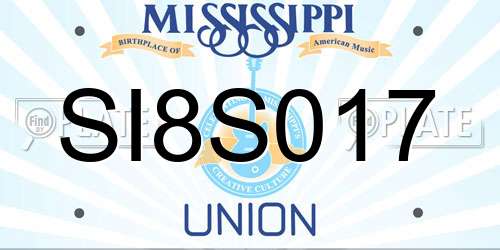 SI8S017 Mississippi License Plate