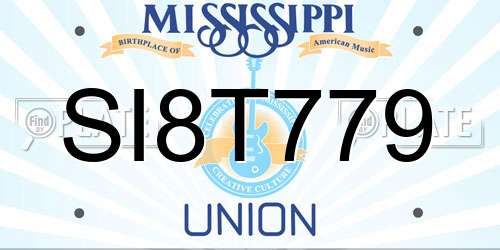 SI8T779 Mississippi License Plate