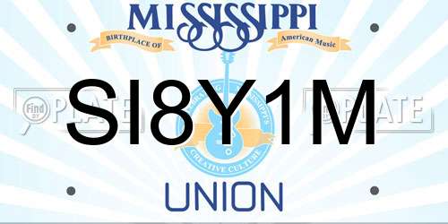 SI8Y1M Mississippi License Plate