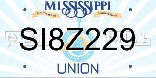 SI8Z229 Mississippi License Plate
