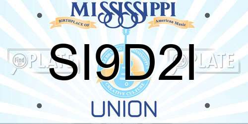 SI9D2I Mississippi License Plate