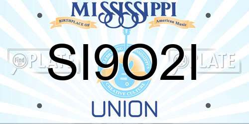 SI9O2I Mississippi License Plate