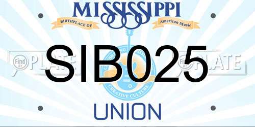 SIB025 Mississippi License Plate