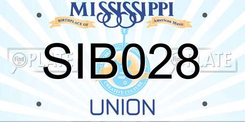 SIB028 Mississippi License Plate