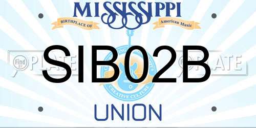 SIB02B Mississippi License Plate