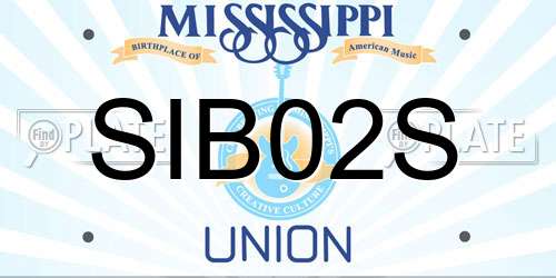 SIB02S Mississippi License Plate