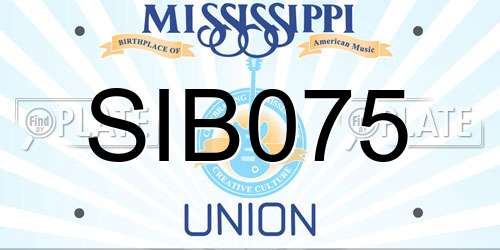 SIB075 Mississippi License Plate