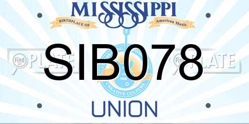 SIB078 Mississippi License Plate