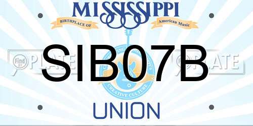 SIB07B Mississippi License Plate