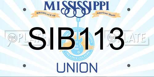 SIB113 Mississippi License Plate