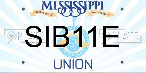 SIB11E Mississippi License Plate