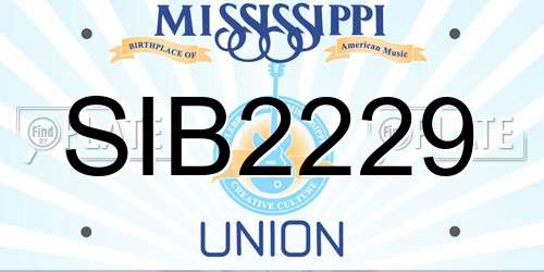 SIB2229 Mississippi License Plate