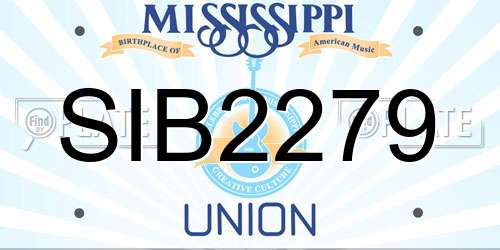 SIB2279 Mississippi License Plate
