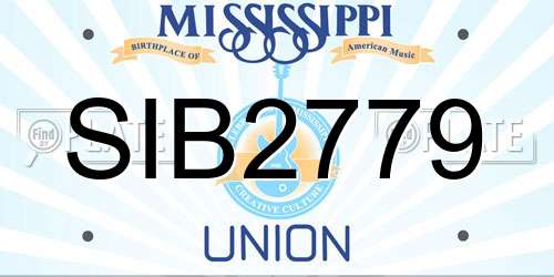 SIB2779 Mississippi License Plate