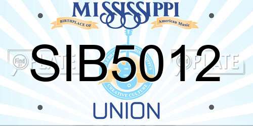 SIB5012 Mississippi License Plate