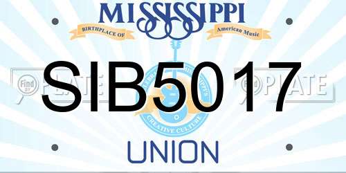 SIB5017 Mississippi License Plate